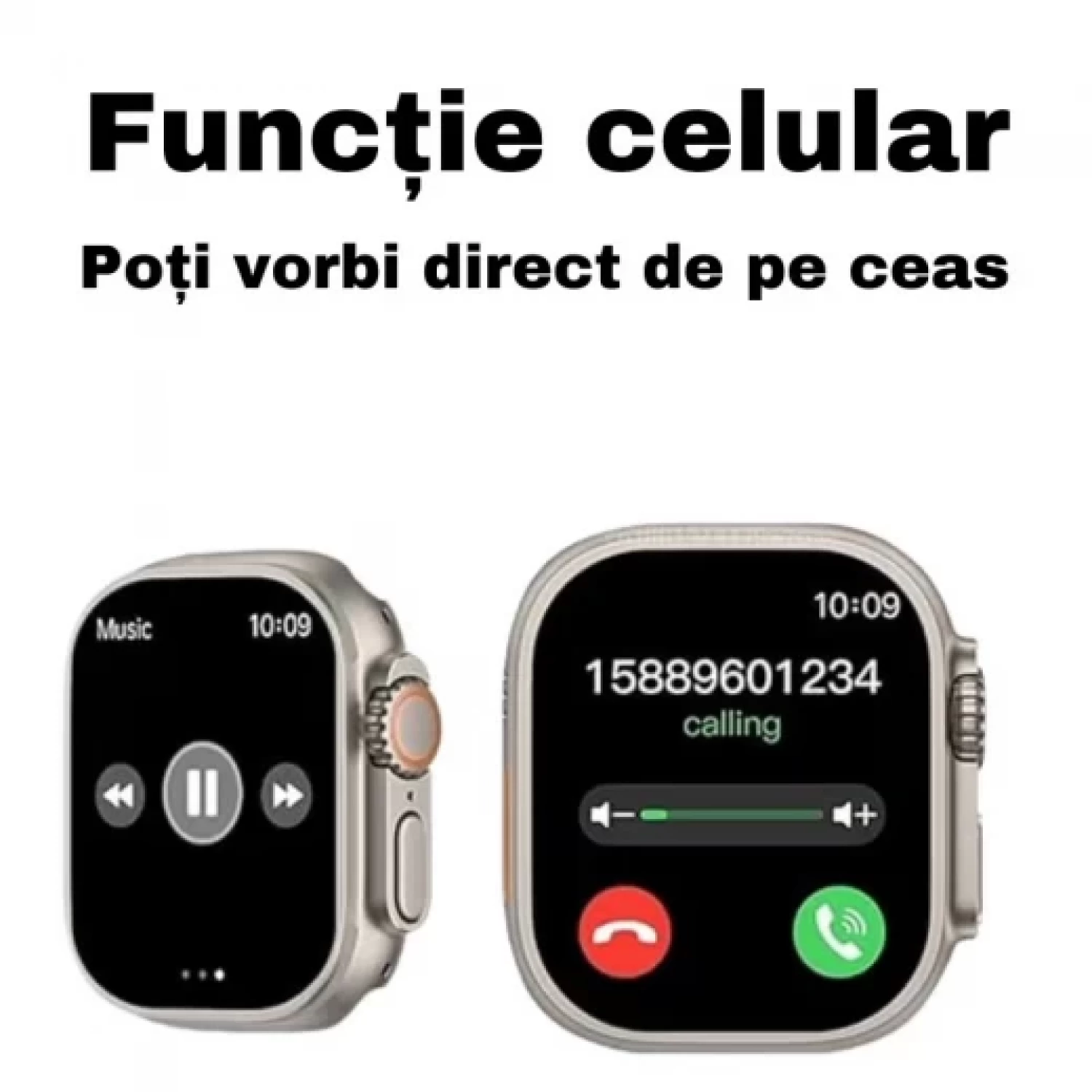 Ceas Inteligent SmartWatch 2.1 inch+ Curea EXTRA, Apel Bluetooth, Incarcator Wireless, metal, Notificari Apel si Retele Sociale, Oximetru, Ritm Cardiac, Termometru, Monitorizare somn, 105 M [11]