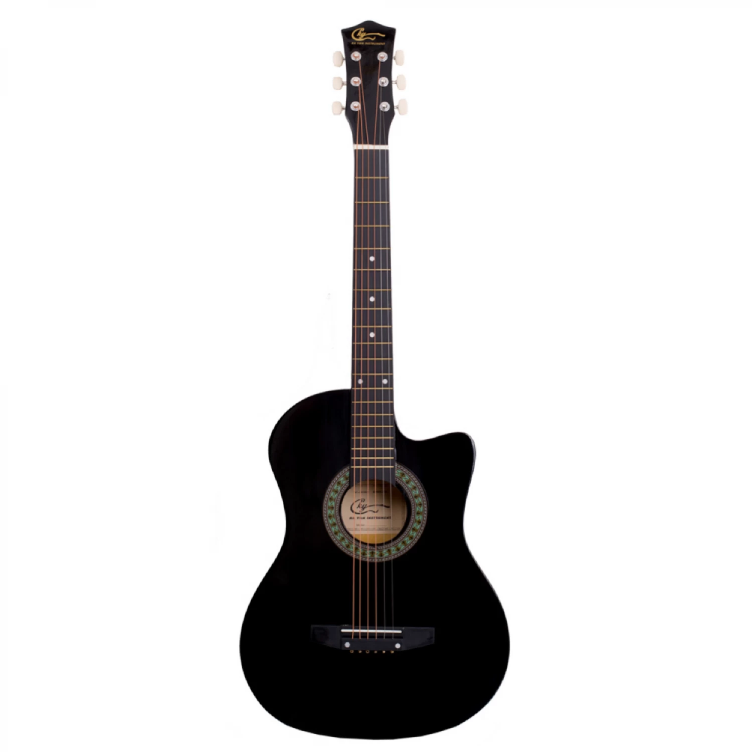 Chitara Acustica 4/4 38  ( 95 x 35 cm ), pentru Incepatori si Adulti, Recomandata peste 8-10 Ani, 6 Corzi Metalice, 18 De Taste [11]