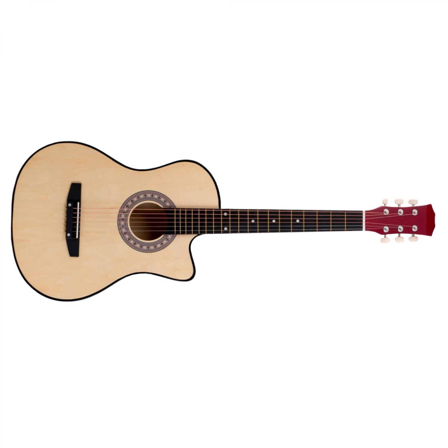 Chitara Acustica 4/4 38  ( 95 x 35 cm ), pentru Incepatori si Adulti, Recomandata peste 8-10 Ani, 6 Corzi Metalice, 18 De Taste [3]