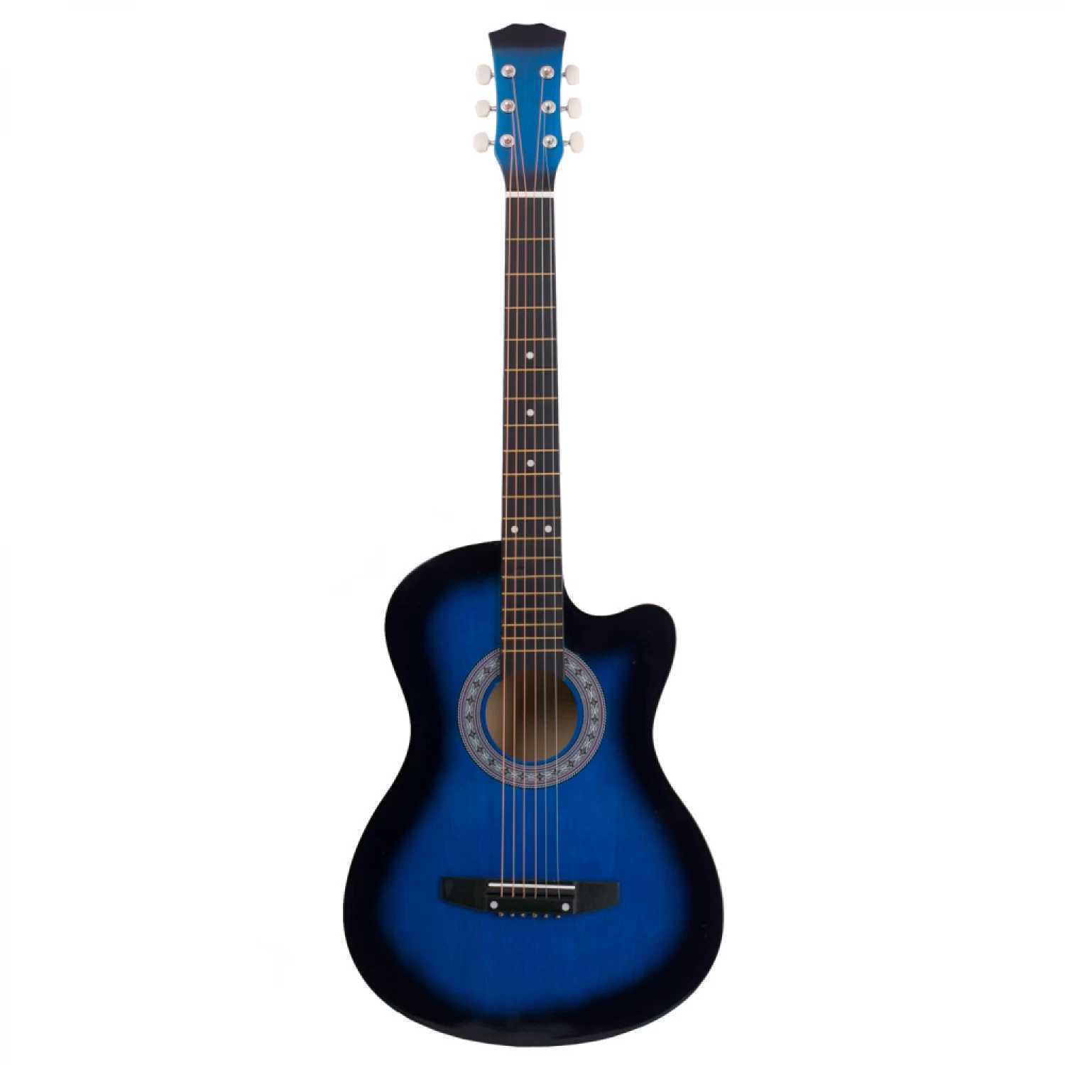 Chitara Acustica 4/4 38  ( 95 x 35 cm ), pentru Incepatori si Adulti, Recomandata peste 8-10 Ani, 6 Corzi Metalice, 18 De Taste [4]