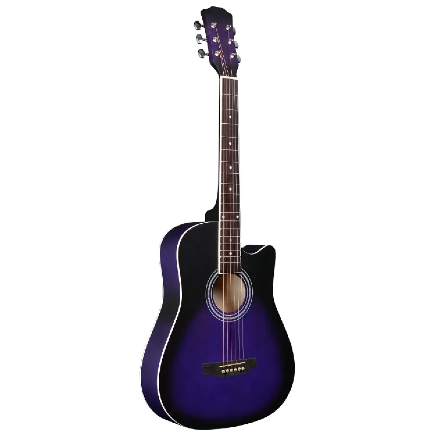 Chitara Acustica 4/4 38  ( 95 x 35 cm ), pentru Incepatori si Adulti, Recomandata peste 8-10 Ani, 6 Corzi Metalice, 18 De Taste [14]