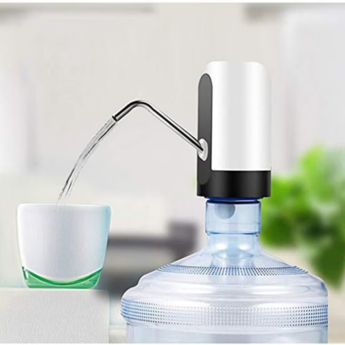 Dozator electric apă pentru bidon, cu încărcare USB, indicator LED, utilizare simplă prin apăsare, compatibil universal, portabil [6]
