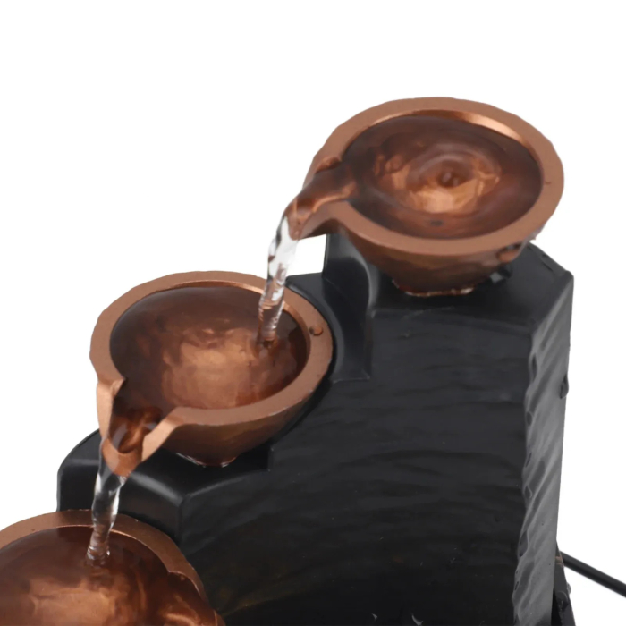 Fântână Decorativă de Masă Premium cu Cascadă, Recirculare Continuă a Apei, Pompă Ultra Silențioasă, Design Elegant, Material Durabil de Înaltă Calitate, Dimensiuni 17 x 11 x 9 cm [2]