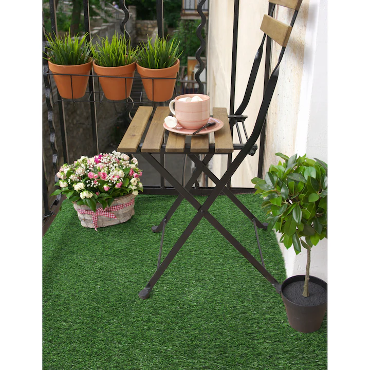Iarbă artificială decorativă 200×100 cm, 25 mm grosime, ideală pentru balcon, terasă, grădină sau piscină, aspect natural [2]