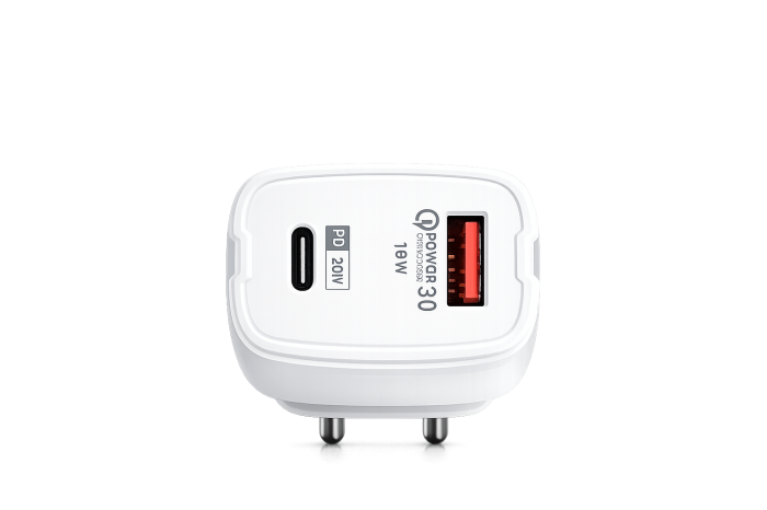 Încărcător Rapid PD80 - 38W, 2 Porturi pentru Încărcare Simultană, Design Compact și Elegant Alb, Compatibil cu Dispozitive Moderne pentru Încărcare Rapidă și Eficientă [2]