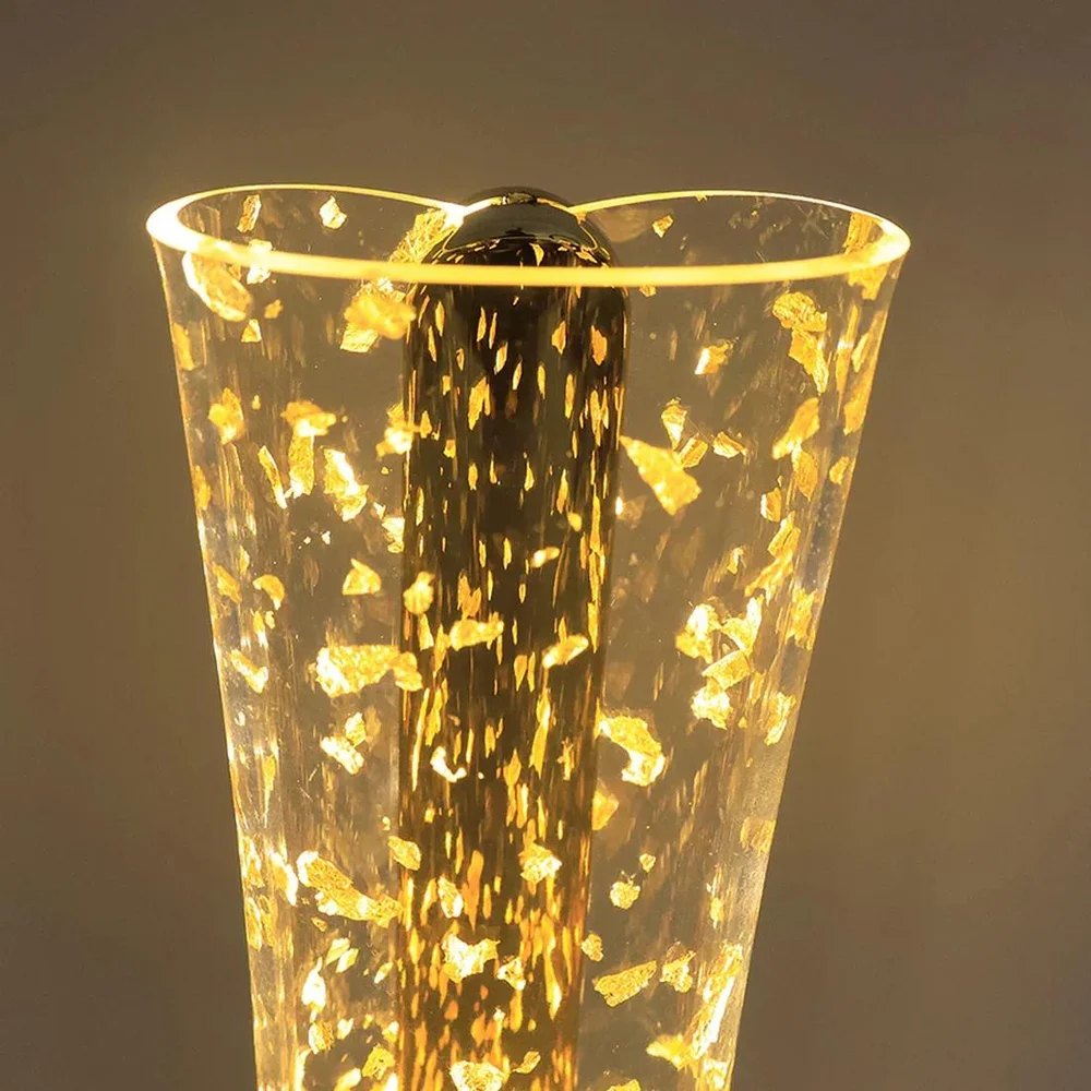 Lampă LED de Masă din Cristal cu Foiță Aurie, Control Tactil, Lumină Alb Cald, Design Oval Elegant, Iluminare Ambientală cu Consum Redus, Dimensiuni 22 x 8 cm [3]