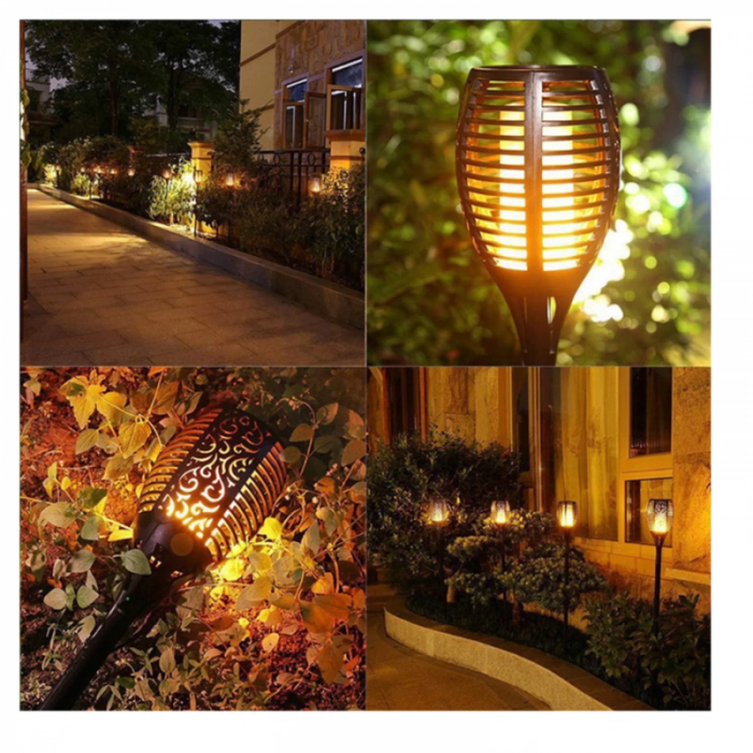 Lampa Solară cu Efect de Flacără, 58 cm, 33 LED-uri, Design Elegant pentru Grădină, 5W, Încărcare Solară, Durată de Iluminare 6-8 Ore, Acumulator Ni-MH 600mAh, Ideală pentru Curte, Terasă și Spații Ex [7]