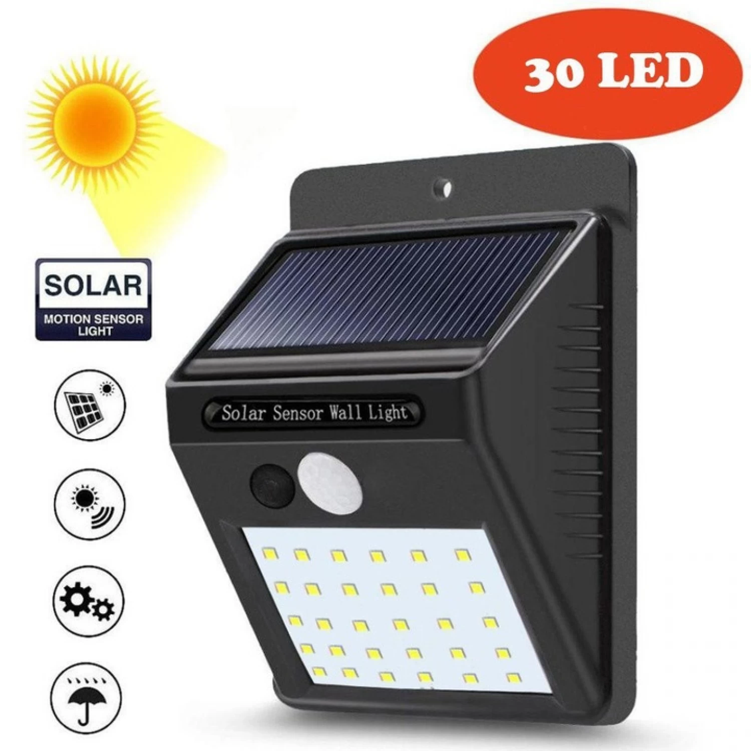Lampa solara de perete cu senzor de lumina cu 30 leduri [3]