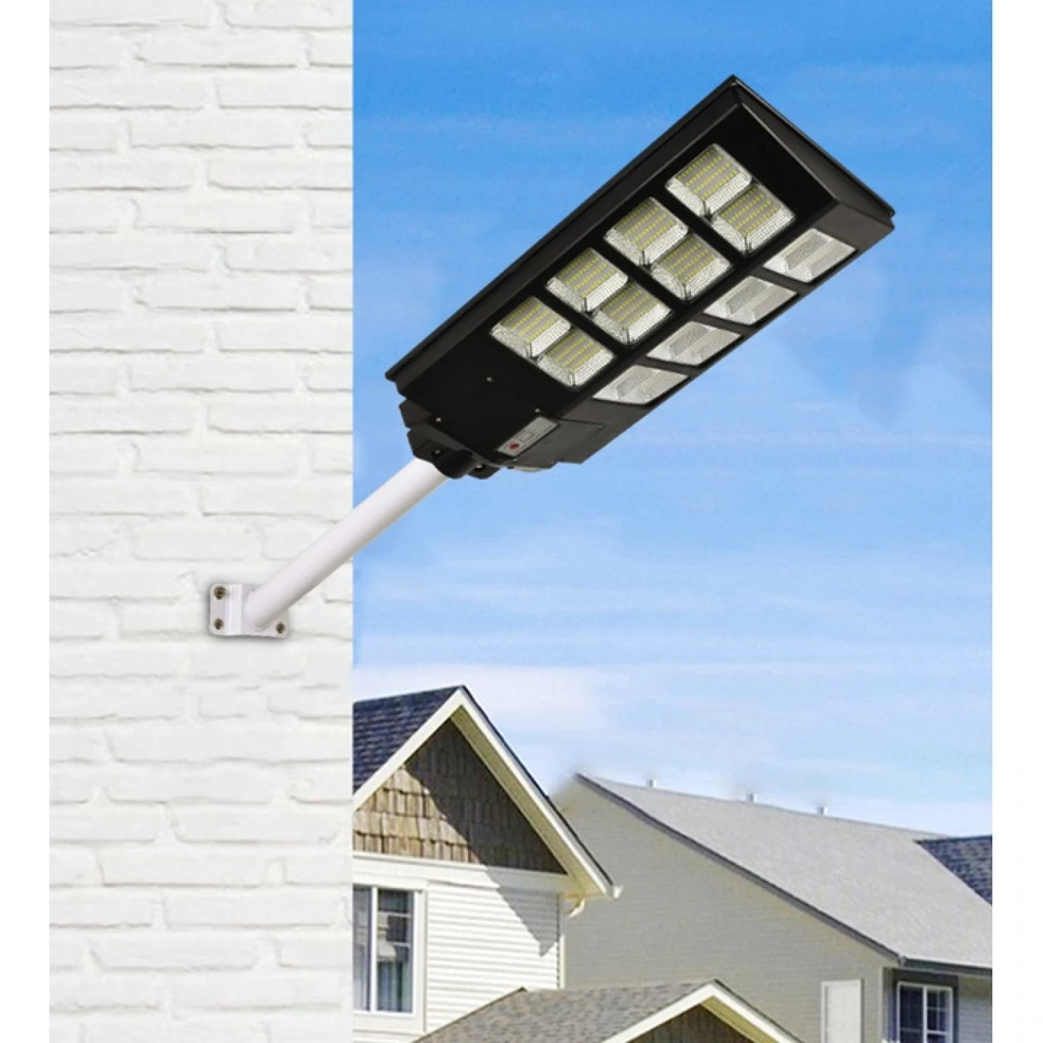 Lampă Solară LED 800W cu Panou Solar Încorporat, Senzor de Mișcare, 3 Moduri de Iluminare, Telecomandă și Suport, IP65 - Ideală pentru Curți, Alei, Parcări, Cabane [7]