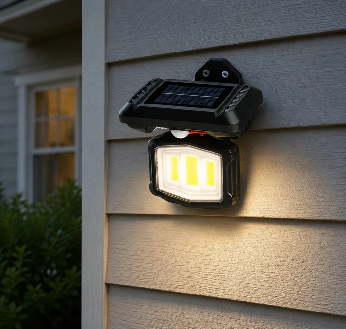 Lampă Solară LED de Perete 18W, Senzor de Mișcare și Senzor Crepuscular, Baterie Reîncărcabilă 1200 mAh, Panou Solar Integrat, Protecție IP54, Autonomie 6-12 Ore, Iluminare Eficientă pentru Exterior [2]