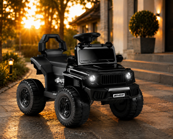 Mașină electrică Off-Road pentru copii, acumulator reîncărcabil 6V, dimensiuni 89 x 81 x 55 cm, 4 roți rezistente, construcție din plastic durabil, negru [5]