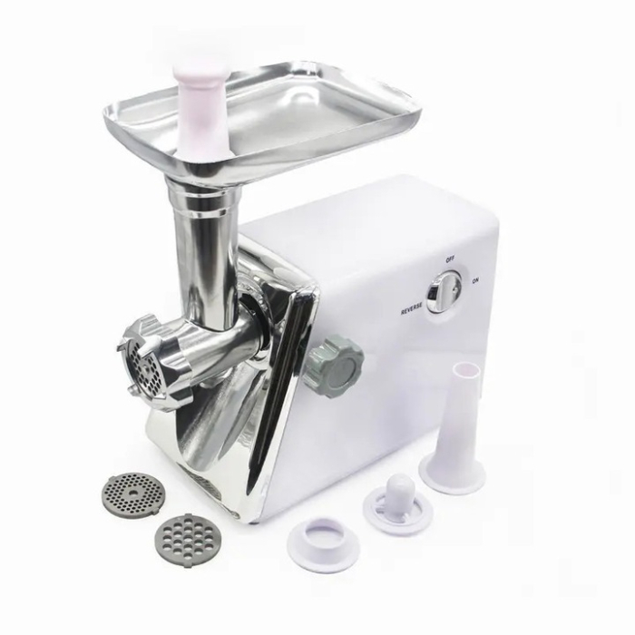 Mașină Profesională de Tocat Carne 3000W, Producție 120 kg/oră, 2 Discuri Tăiere, Sistem Reverse, Aluminiu + ABS, Argintiu [6]
