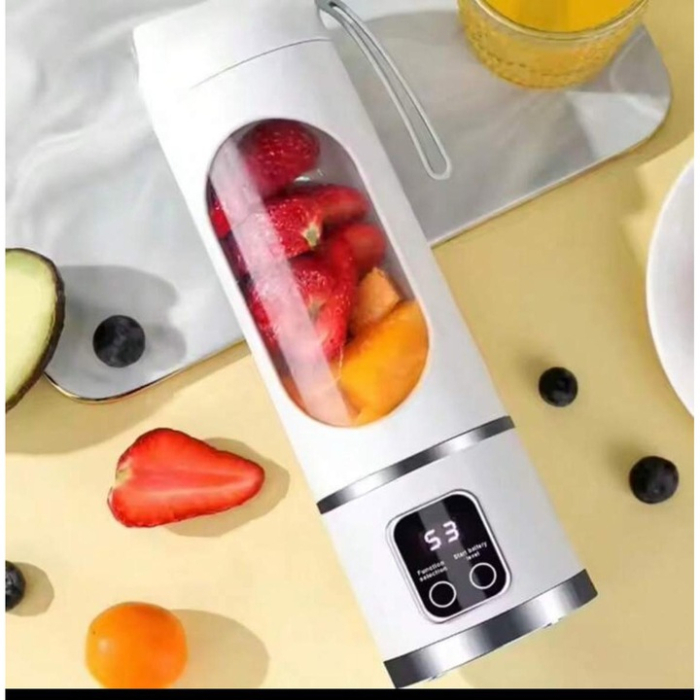 Mini Blender Electric Portabil 450 ml, 12 Lame din Oțel, Viteză 15.000-22.000 rpm, Baterie Reîncărcabilă, Design Multifuncțional pentru Smoothie-uri și Sucuri [15]