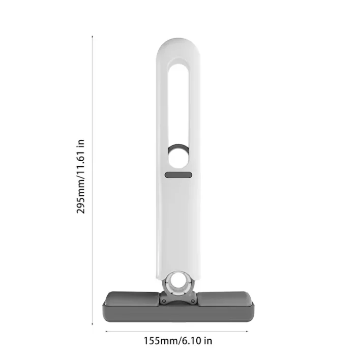 Mini mop de mână, portabil, burete PVA absorbant, sistem push-pull de stoarcere, 15.5×29.5 cm, alb [2]