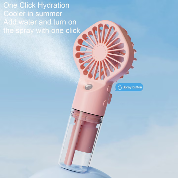 Mini ventilator USB portabil, 4 trepte de viteză, baterie 1200 mAh, 2.5W, din ABS, design compact 16×7×4 cm [6]