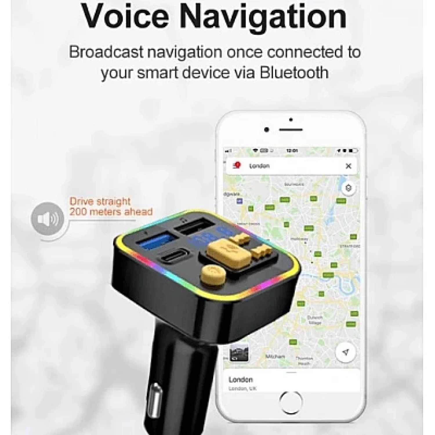 Modulator auto Bluetooth M6 cu Incarcator PD [4]