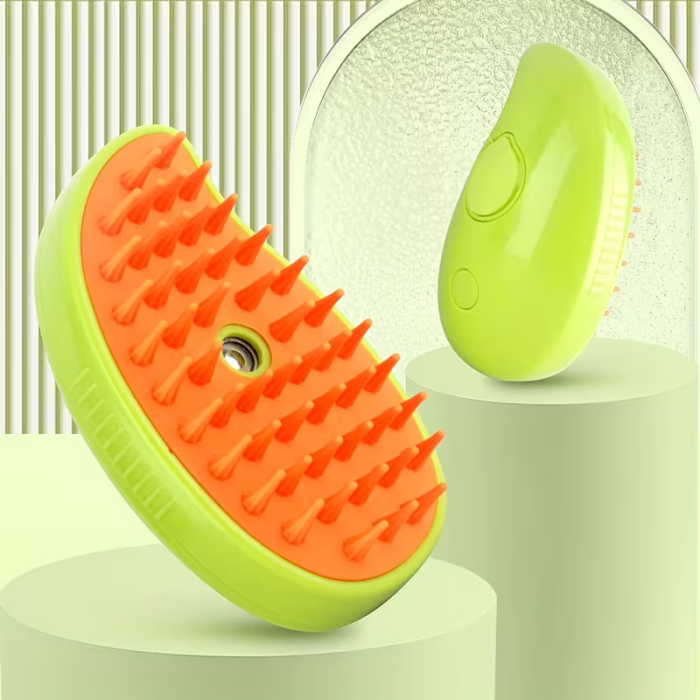 Perie Electrică cu Abur 3-în-1 pentru Animale de Companie, Pisici și Câini, Curățare, Delintare și Masaj, USB Tip-C Reîncărcabilă, Design Ergonomic [12]