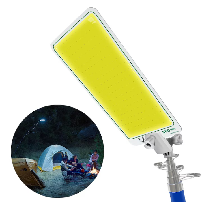 Proiector Camping LED 47W, 4558 lm, braț telescopic reglabil 4.5 m, 3 adaptoare 220V/Auto/Cleme, telecomandă inclusă, waterproof [2]