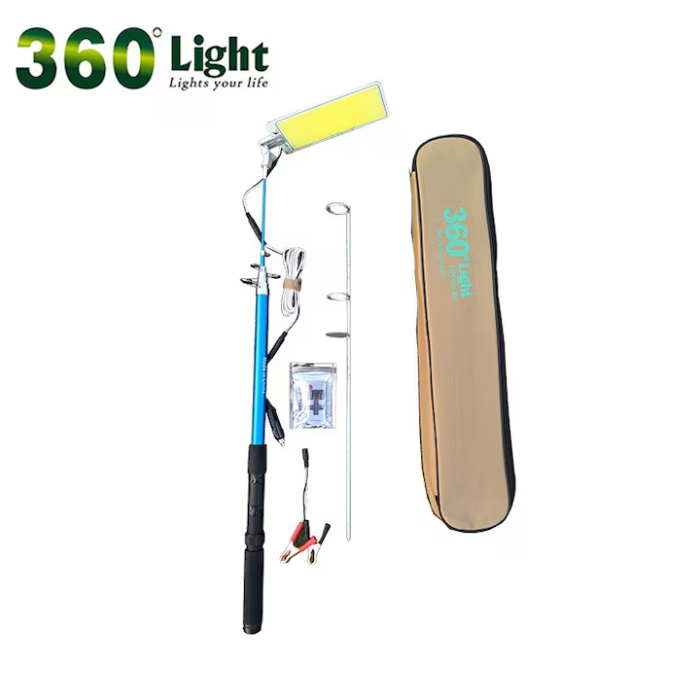 Proiector Camping LED 47W, 4558 lm, braț telescopic reglabil 4.5 m, 3 adaptoare 220V/Auto/Cleme, telecomandă inclusă, waterproof [5]