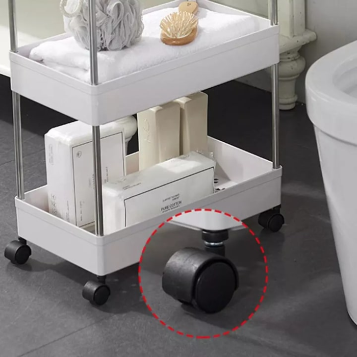Raft Mobil de Depozitare cu 4 Niveluri, din Metal și Plastic, Organizator cu Roți, Design Ventilat, 40,5 × 22,5 × 87 cm, Alb [6]