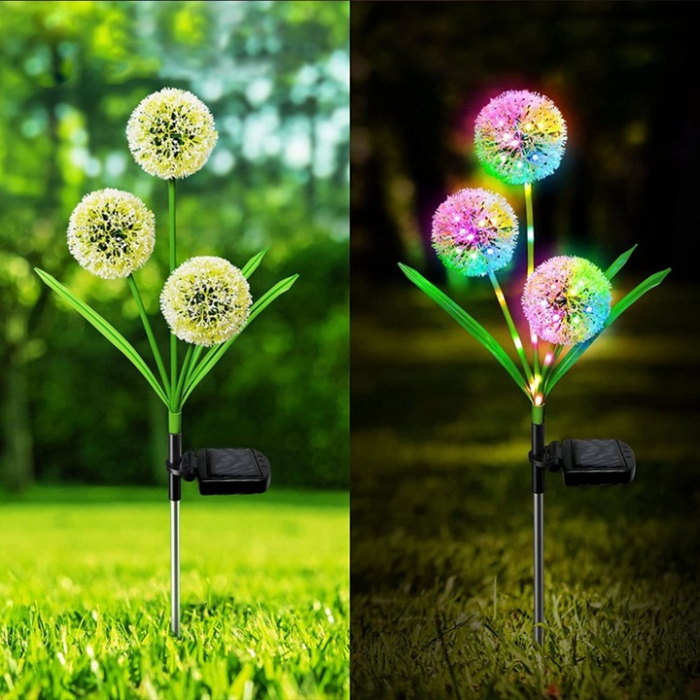Set 2 Lampi Solare Tip Floare, Rezistente la Intemperii, Instalare Ușoară fără Cabluri, Iluminare Multicolor, Design Decorativ Ideal pentru Grădină, Aleile Exterioare [1]