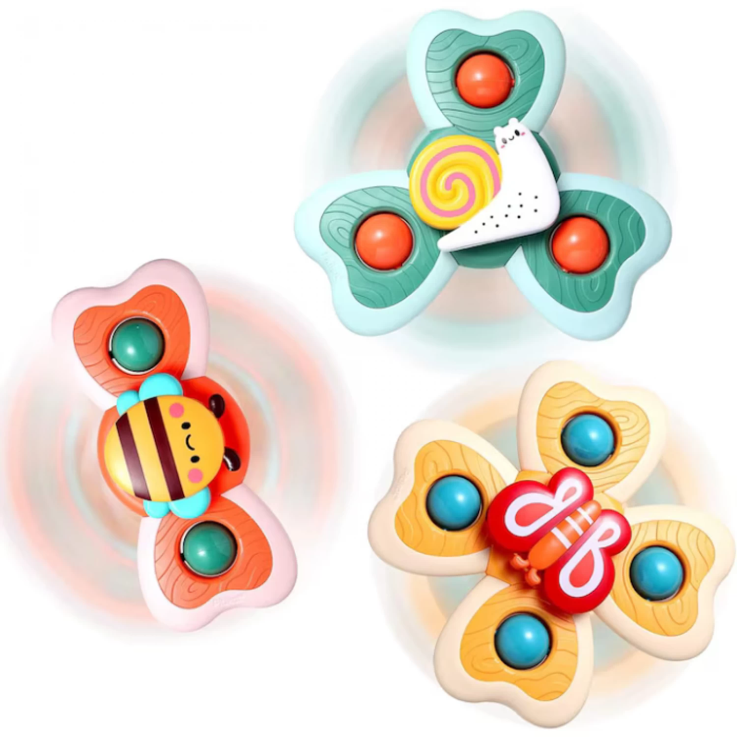 Set 3 Jucării Interactive cu Ventuză pentru Bebe - Spinner Educativ 1-2 Ani [5]