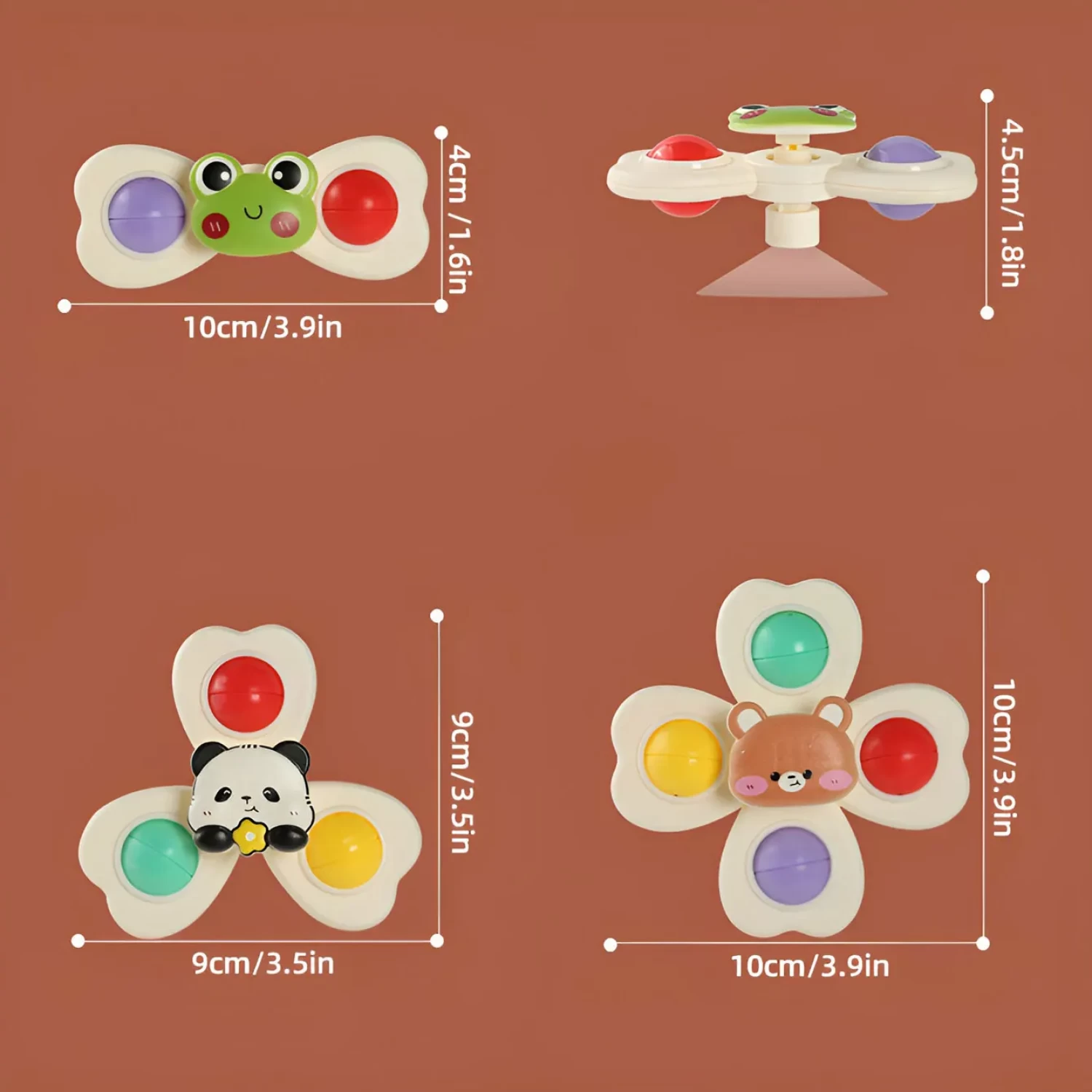 Set 3 Jucării Interactive cu Ventuză pentru Bebe - Spinner Educativ 1-2 Ani [3]