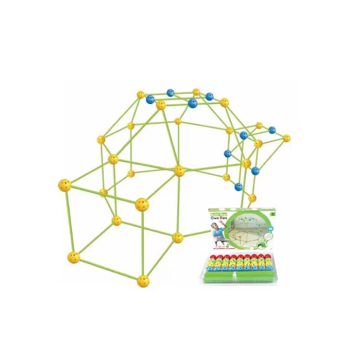 Set construcție cort pentru copii, din plastic colorat, sistem modular, potrivit pentru băieți și fete 3+, joacă interactivă [5]