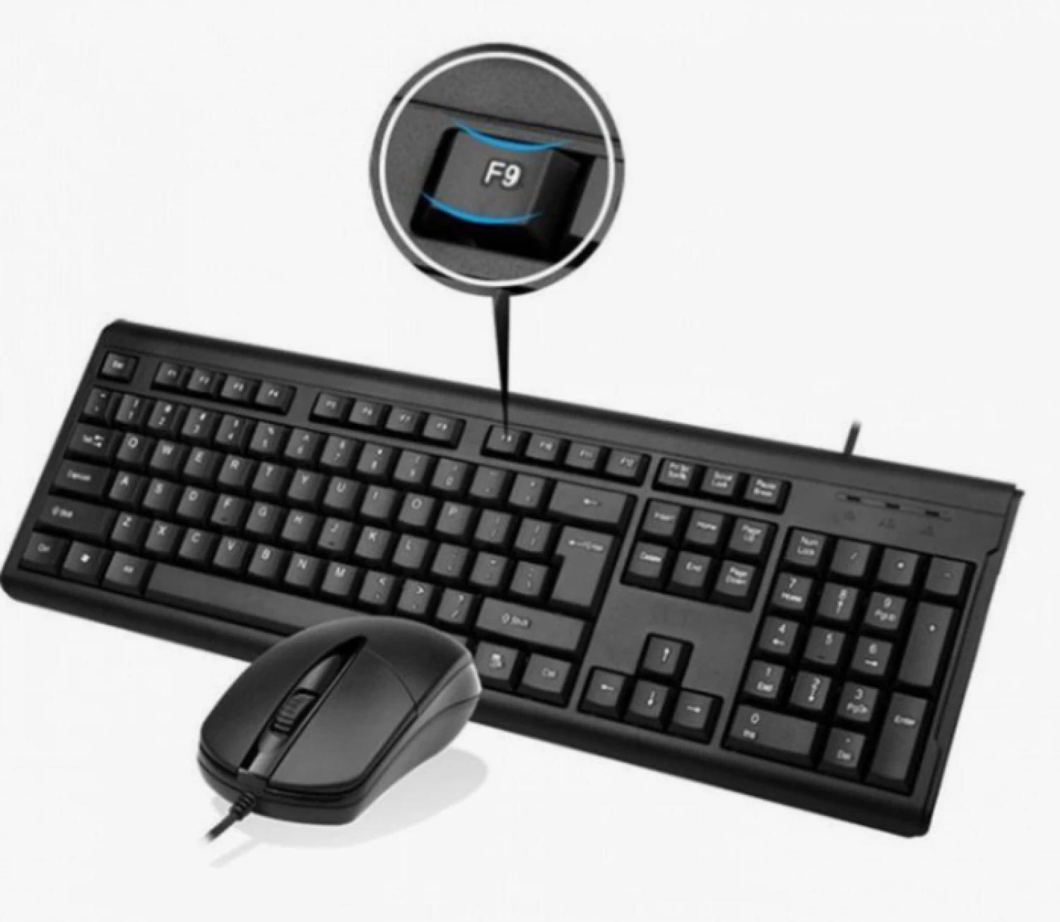 Set Tastatură + Mouse Wired T15 - Tastatură Ergonomică cu Fir și Mouse Optic, Design Compact, Conectivitate USB, Compatibil cu Windows și macOS [2]