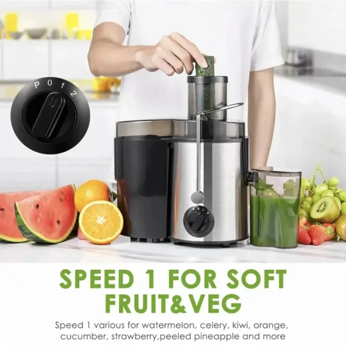 Storcător de fructe și legume electric 1.5L, putere 1400W, 2 trepte de viteză, lame inox, ușor de curățat [8]