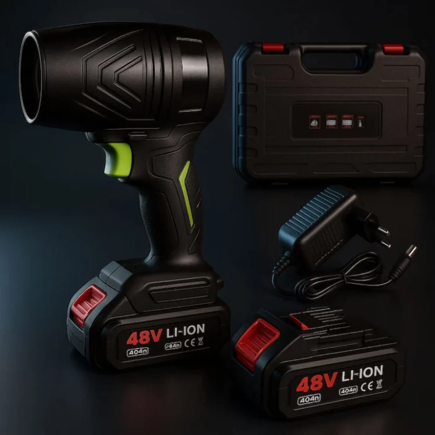 Suflantă de Aer Portabilă fără Fir, aprox. 1000 W, 150.000 RPM, cu 2 Baterii 48 V și Încărcător, Utilizare Multiplă, Negru [3]
