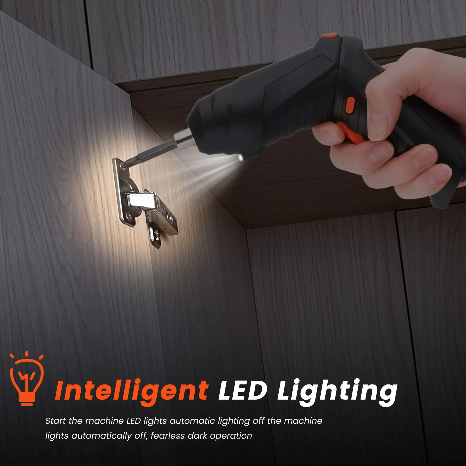 Șurubelniță electrică compactă 3.6V, baterie 1.3Ah Li-Ion, 4Nm, 180 RPM, design 2 în 1 tip pistol și drept, cu accesorii și cutie de depozitare, negru [2]