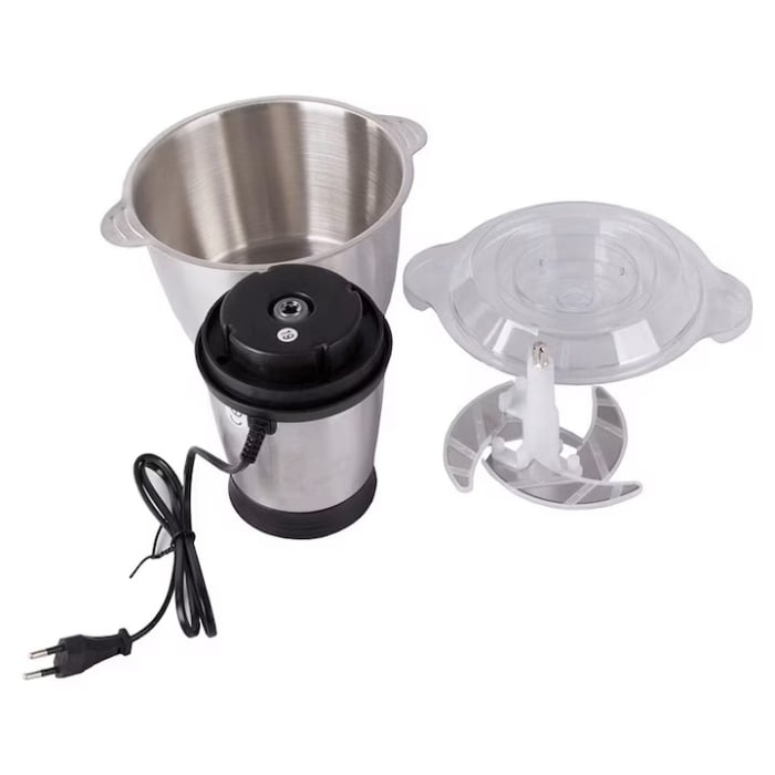 Tocator electric 3L pentru carne si legume, 1000 W, 4 lame din otel inoxidabil de inalta calitate, Recipient din Inox, Argintiu [5]