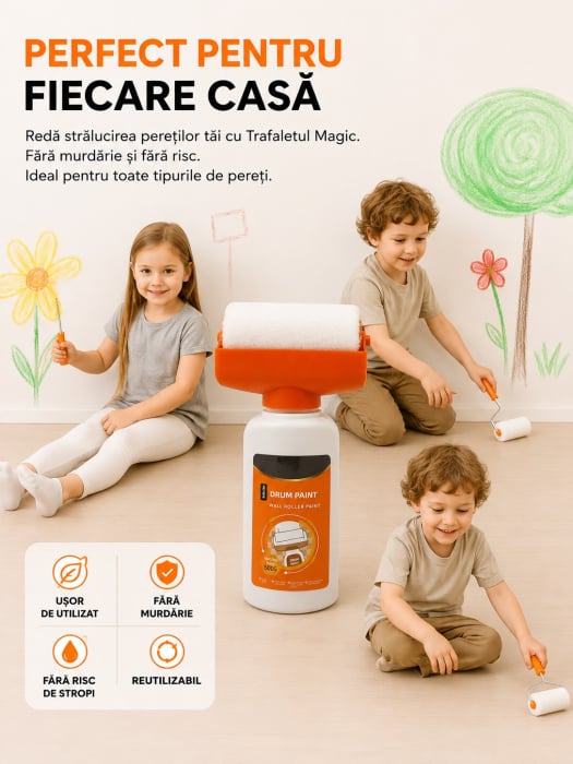 Trafalet pentru vopsit cu rezervor integrat de 500 ml, compatibil cu vopsea lavabilă pe bază de apă, destinat renovării și reîmprospătării pereților, alb [4]