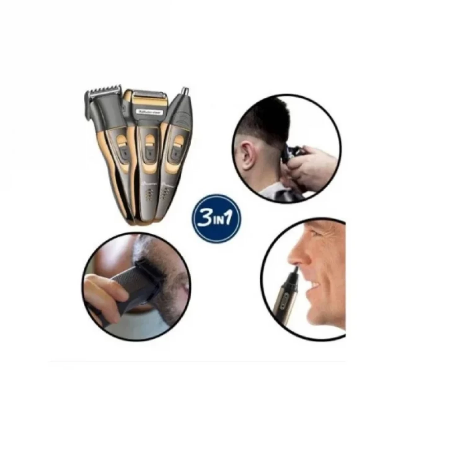 Trimmer multifunctional GEEMY GM-595, 3 in 1, rezistent la apa, negru/auriu [6]