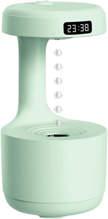 Umidificator Anti-Gravity Ultrasunete 800ml cu LED - Funcție Anti-Dry, Lumină Ambient și Display Inteligent, Alb/Verde [11]