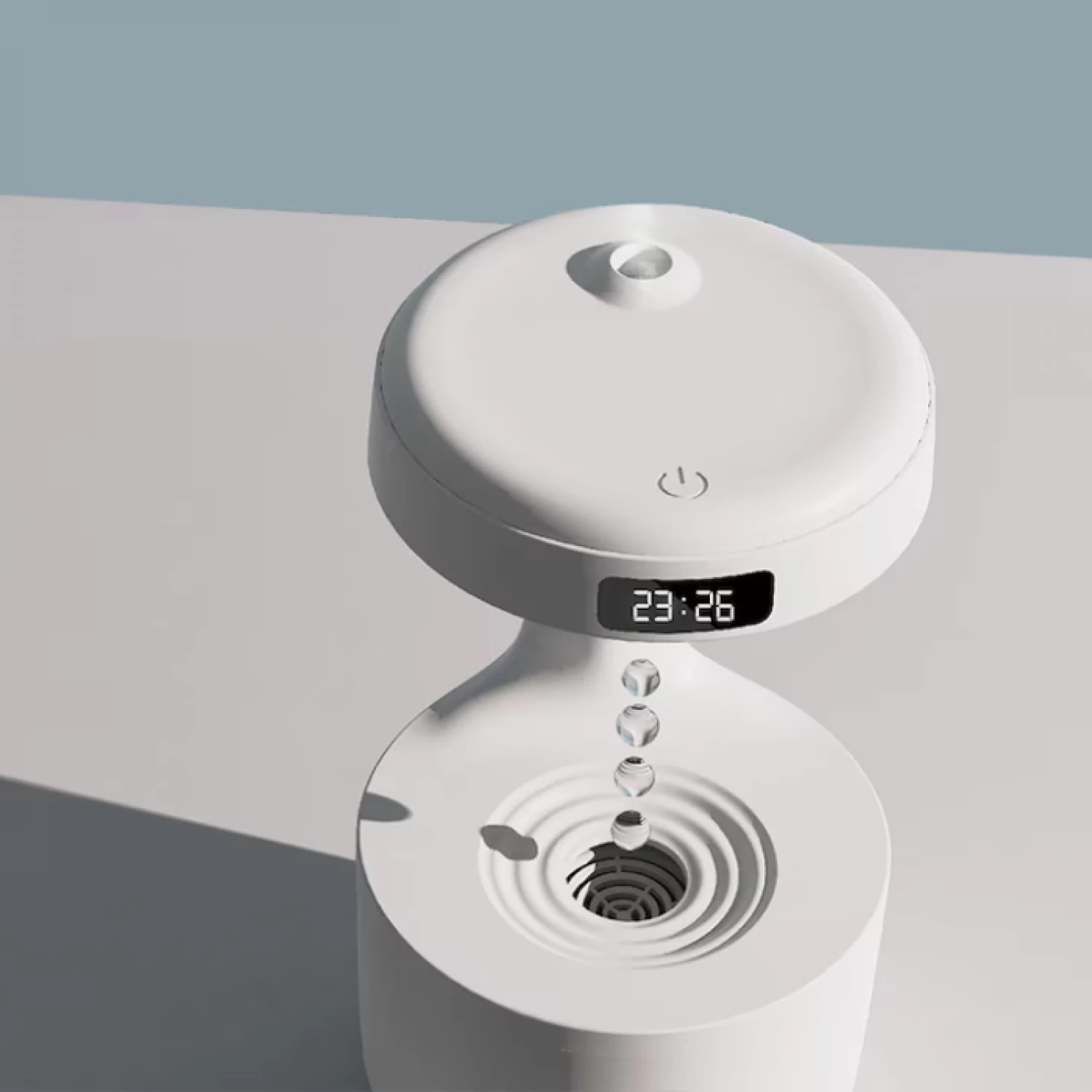 Umidificator Anti-Gravity Ultrasunete 800ml cu LED - Funcție Anti-Dry, Lumină Ambient și Display Inteligent, Alb/Verde [8]