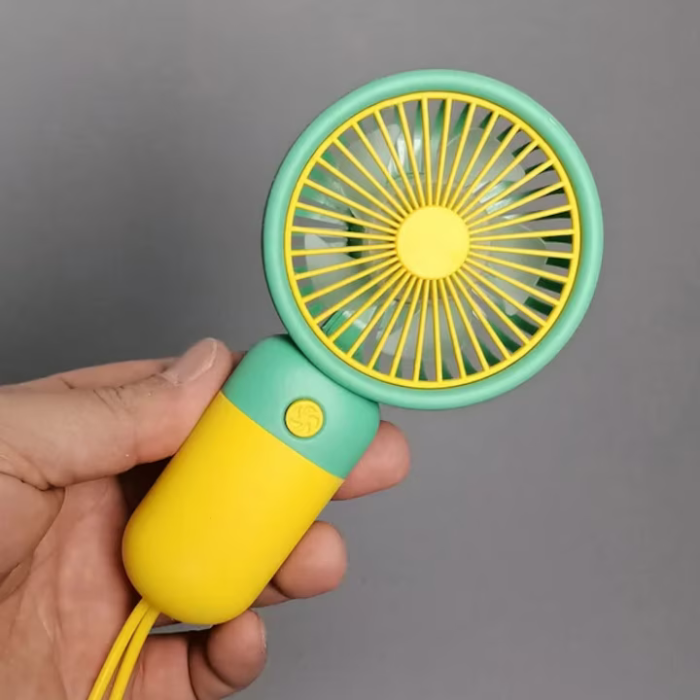 Ventilator mini de mână portabil, acumulator 350 mAh, încărcare USB, funcționare silențioasă, design compact 7×14×3 cm [5]
