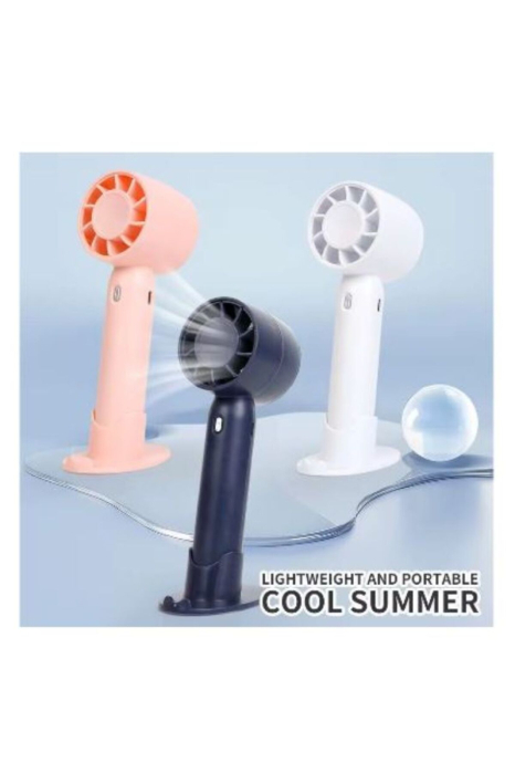 Ventilator portabil 3 în 1 cu suport telefon, alimentare USB reîncărcabilă, 3 trepte de viteză, compact și silențios [4]