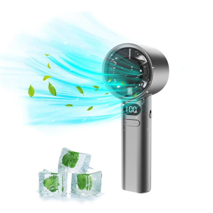 Ventilator Portabil Turbo cu Acumulator 1800 mAh, Reîncărcare USB Type-C, 120 Trepte de Viteză, Afișaj LED Digital, Motor Silențios, Design Compact, Dimensiuni 16 × 5,8 × 5,55 cm [5]