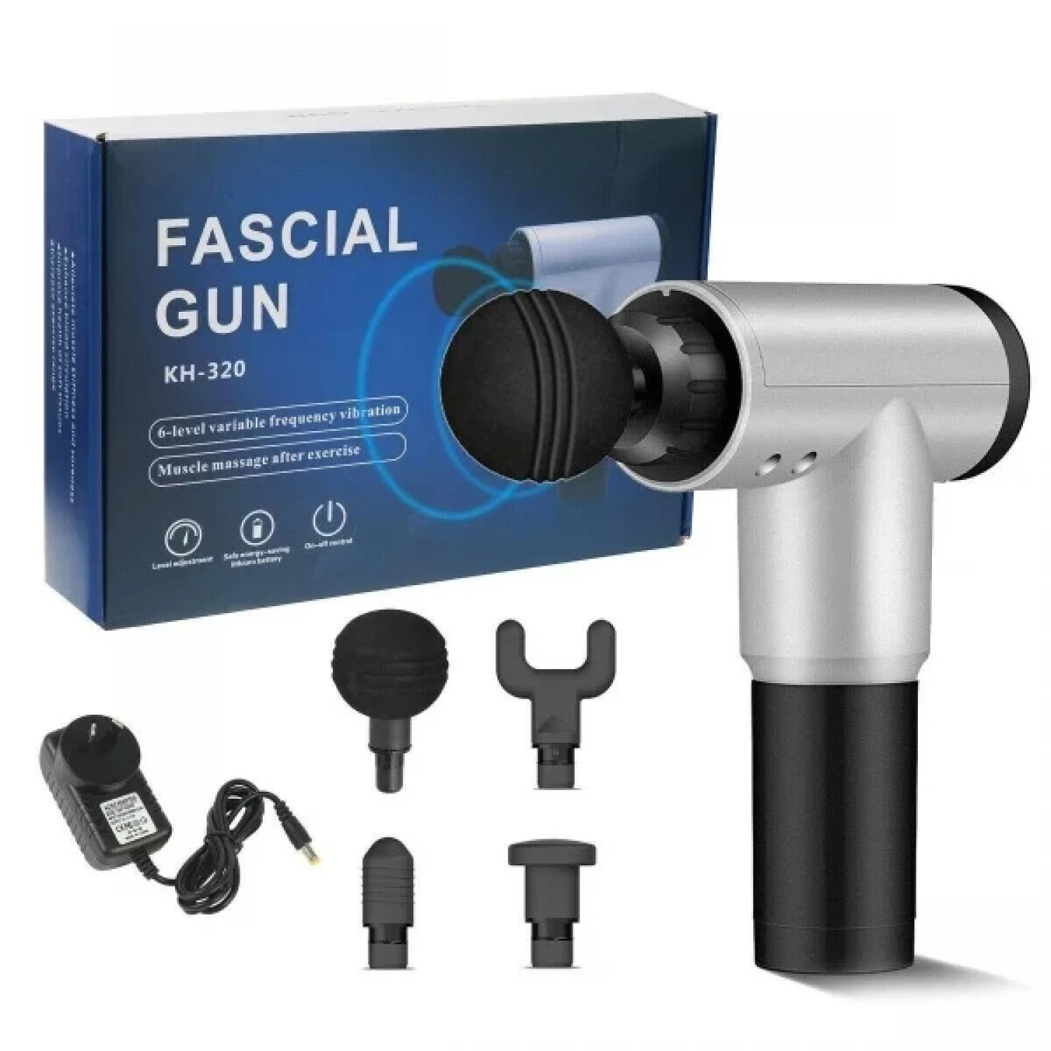 Produse medicale - Aparat de Masaj Gun Profesional, 5 Viteze, 4 Capete Interchangeabile, Fără Fir, Baterie 2600 mAh, Relaxare Musculară și Recuperare Post-Efort, Portabil