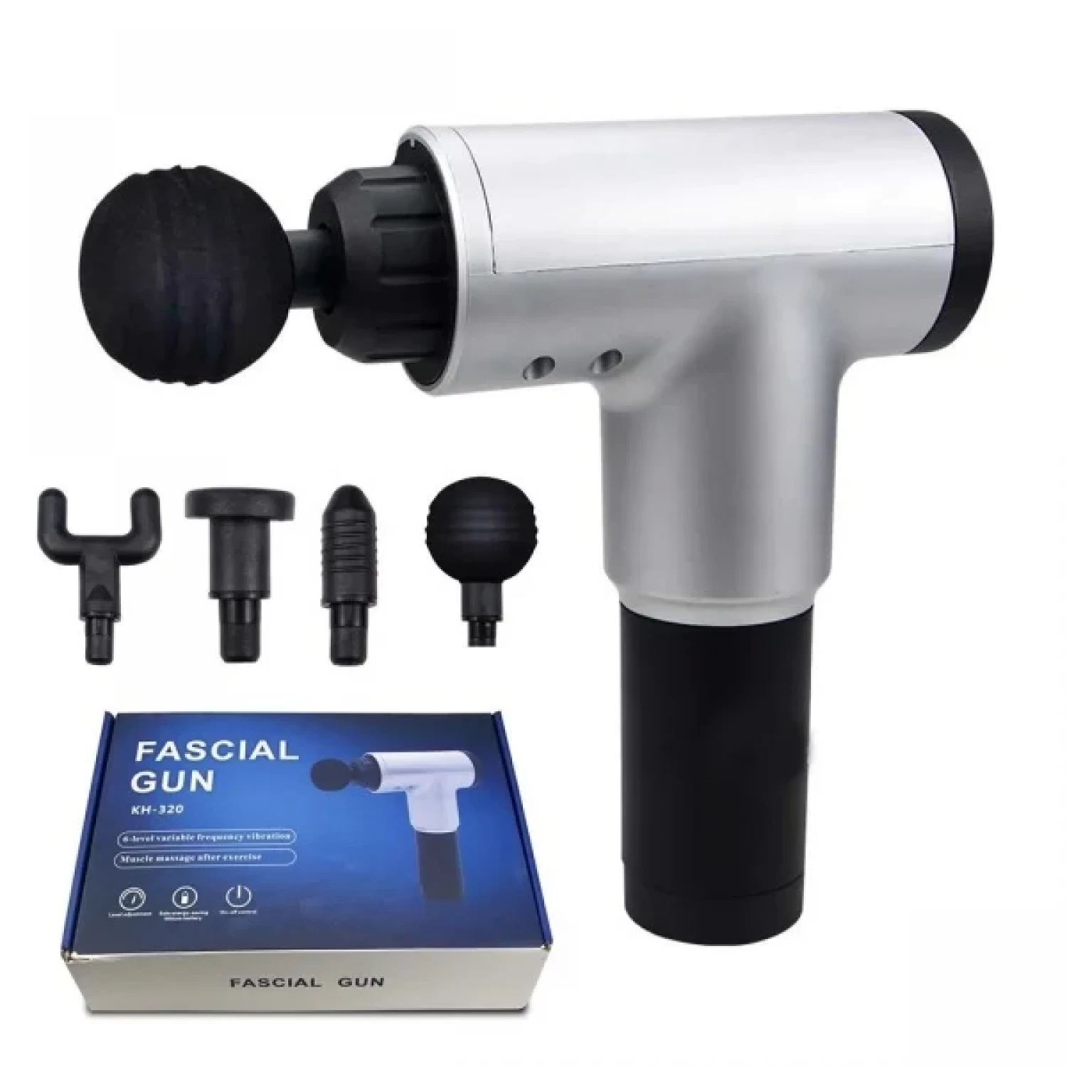 Aparat de Masaj Gun Profesional, 5 Viteze, 4 Capete Interchangeabile, Fără Fir, Baterie 2600 mAh, Relaxare Musculară și Recuperare Post-Efort, Portabil [4]