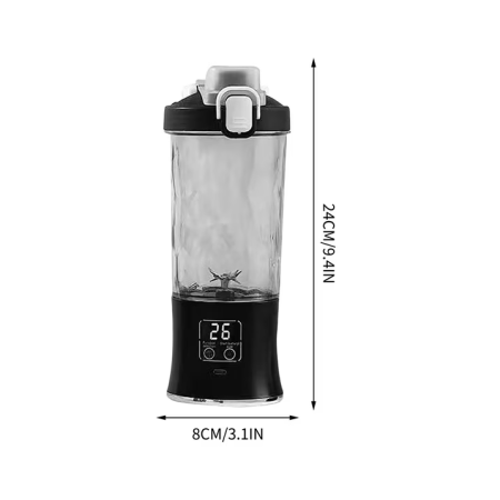 Blender electric portabil HP9, 600 ml, cu 10 lame inox și funcție de zdrobire a gheții, acumulator 3000 mAh, 200W, reîncărcabil [5]