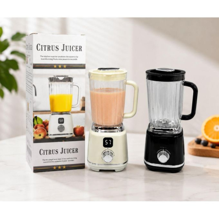 Blender Multifuncțional cu Vas din Sticlă, Smoothie Maker și Storcător pentru Citrice, Putere Ridicată de Mixare, Operare Simplă cu Buton, Recipient din Sticlă Rezistentă [2]