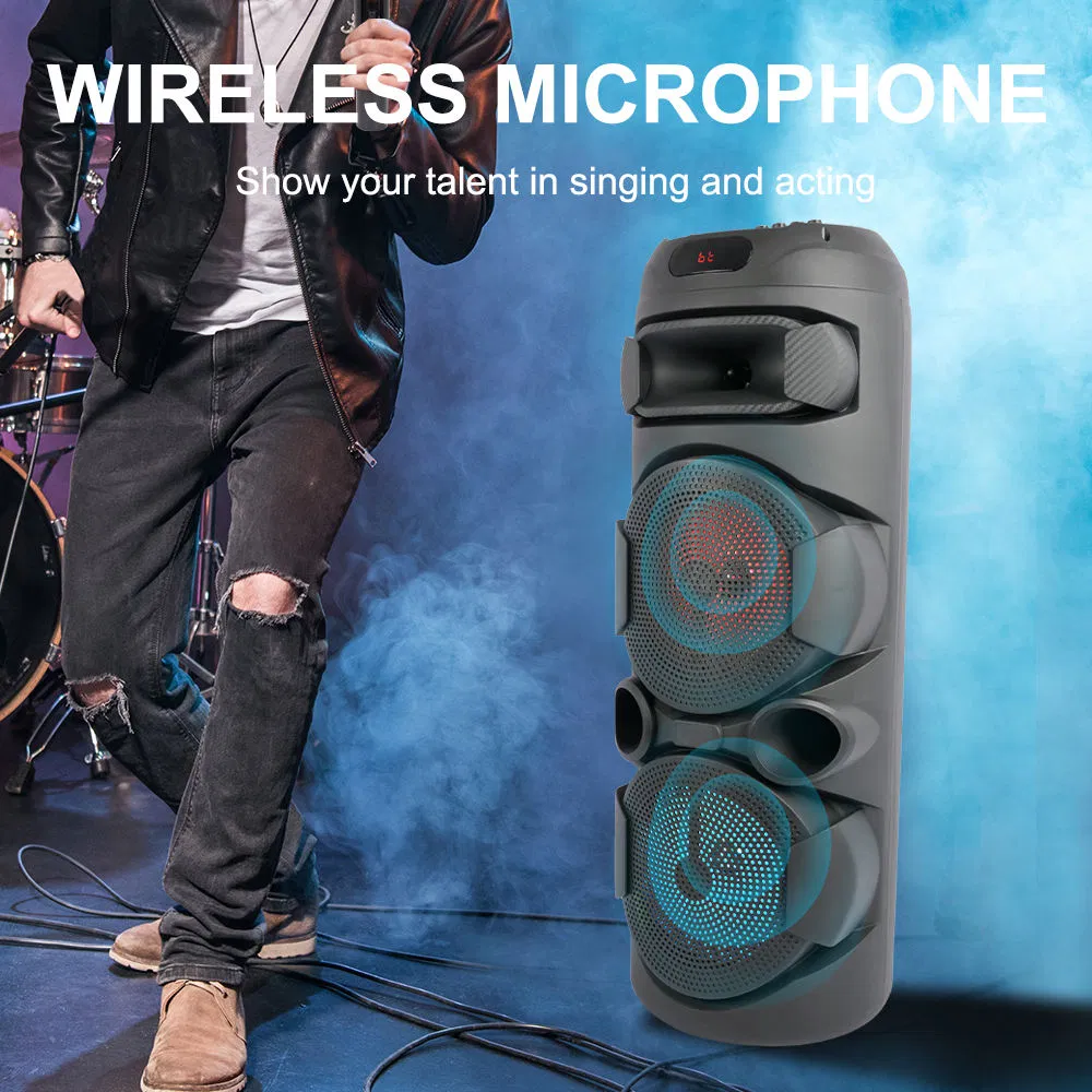 Boxă audio portabilă ZQS8220s, 8 inch, 400W PMPO, conectivitate Bluetooth, ecran digital [9]