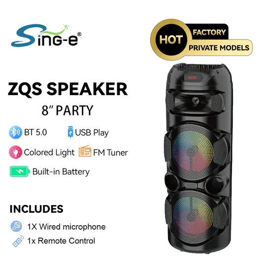 Boxă audio portabilă ZQS8220s, 8 inch, 400W PMPO, conectivitate Bluetooth, ecran digital [3]