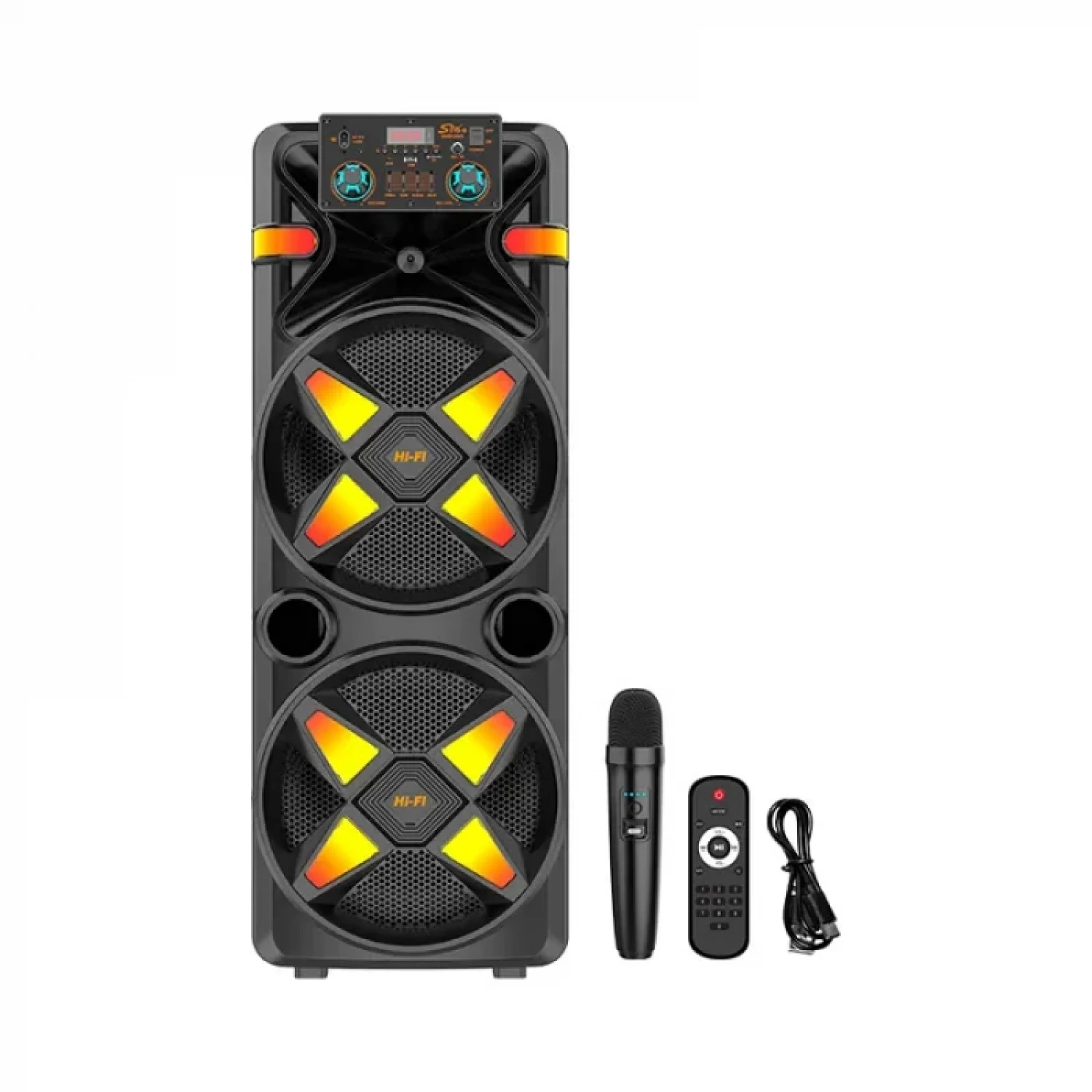 Boxe Audio - Boxă Bluetooth Wireless, 500W PMPO, 2 Subwoofer de 12 inch, Autonomie Mare 6000 mah,Microfon wireless, telecomanda, Conectivitate Bluetooth, USB, AUX, TF, FM - Ideală pentru Petreceri și Evenimente