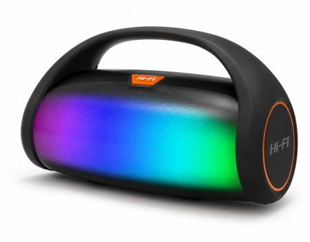 Boxe Audio - Boxă Portabilă Bluetooth Hi-Fi, Sunet Stereo cu Bass Puternic, Radio FM, Redare MP3 prin Bluetooth, USB și Card TF, Acumulator Reîncărcabil, Iluminare LED RGB, Mâner pentru Transport