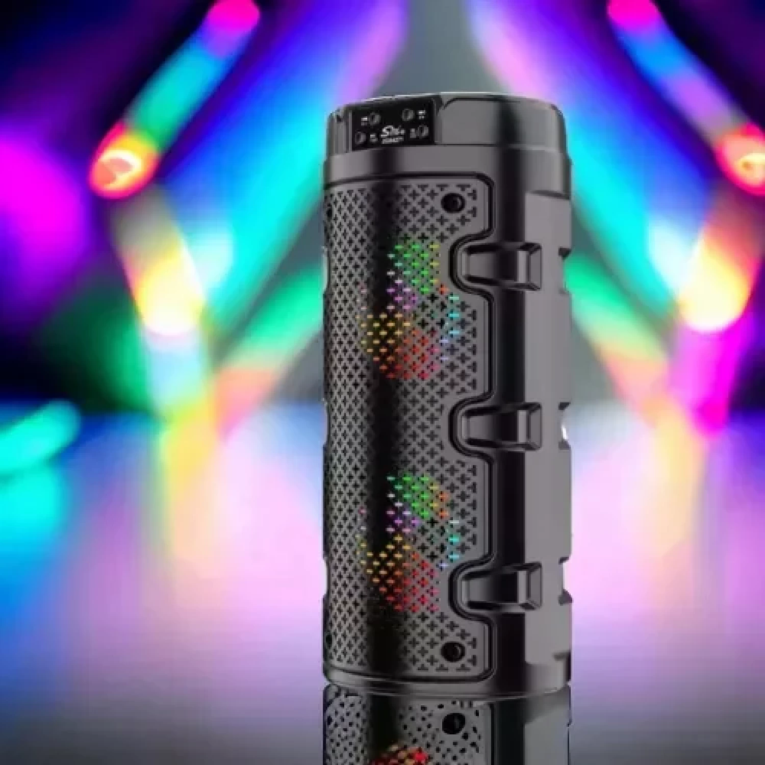 Boxă Portabilă cu Difuzor de 8 Inch, 100W PMPO, Lumini LED RGB Sincronizate, Conectivitate Bluetooth, MP3 Player Digital, USB și Slot TF - Sunet Puternic și Clar pentru Petreceri, Karaoke și Eveniment [2]