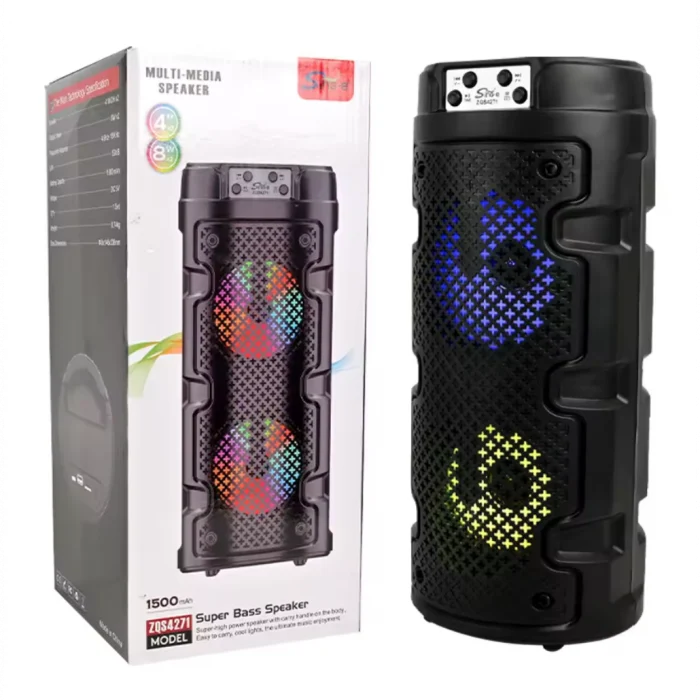 Boxe Audio - Boxă Portabilă cu Difuzor de 8 Inch, 100W PMPO, Lumini LED RGB Sincronizate, Conectivitate Bluetooth, MP3 Player Digital, USB și Slot TF - Sunet Puternic și Clar pentru Petreceri, Karaoke și Eveniment